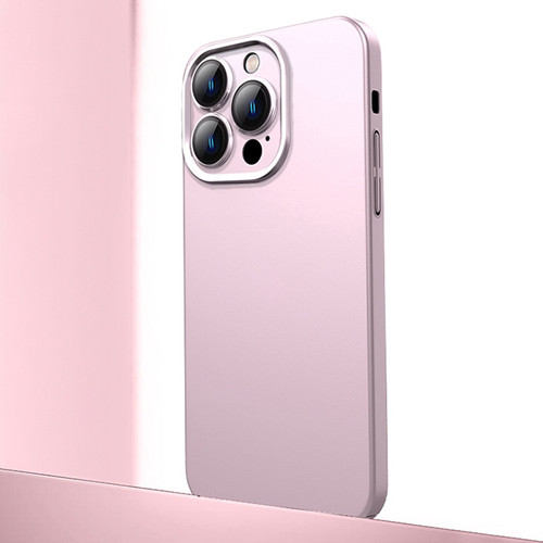 iPhone 14 Pro Max Frosted Metal Material Phone Case with Lens Protection - Pink