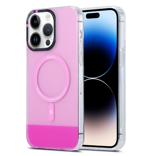 iPhone 14 Pro Max PC + TPU IMD MagSafe Magnetic Phone Case - Pink