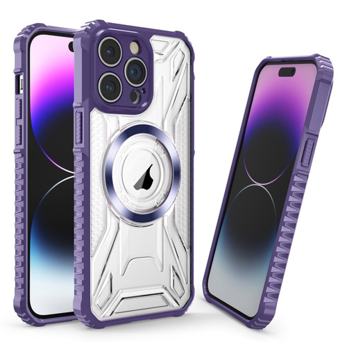 iPhone 14 Pro Max CD Texture Magsafe Phone Case - Dark Purple
