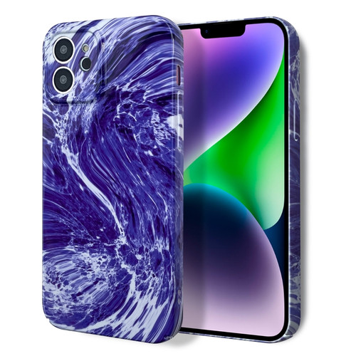 iPhone 14 Pro Max Marble Pattern Phone Case - Purple White
