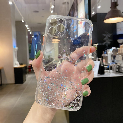 iPhone 14 Pro Max Starry Gradient Glitter Powder TPU Phone Case - Transparent