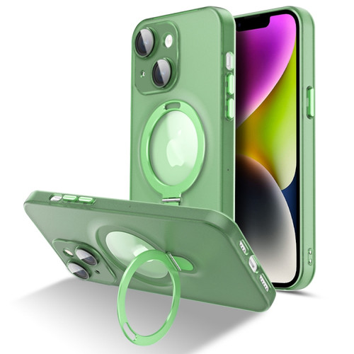 iPhone 14 MagSafe Magnetic Multifunctional Holder Phone Case - Green
