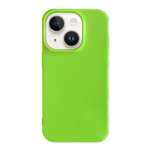 iPhone 14 Shockproof Solid Color TPU Phone Case - Fluorescent Green