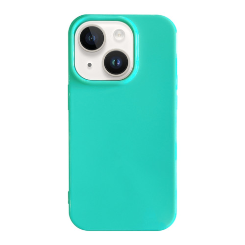 iPhone 14 Shockproof Solid Color TPU Phone Case - Glacier Green