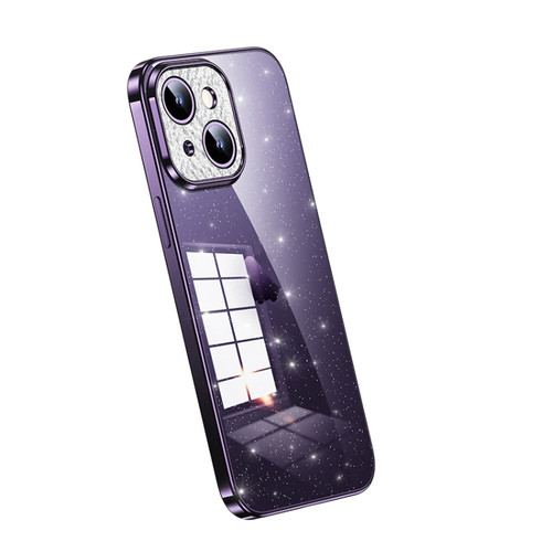 iPhone 14 SULADA Electroplated Transparent Glittery TPU Phone Case - Purple