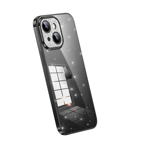 iPhone 14 SULADA Electroplated Transparent Glittery TPU Phone Case - Black