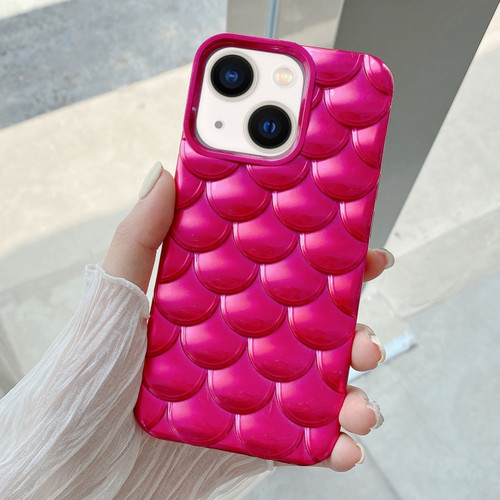 iPhone 14 3D Scale Style TPU Phone Case - Rose Red