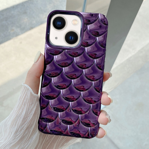 iPhone 14 3D Scale Style TPU Phone Case - Deep Purple