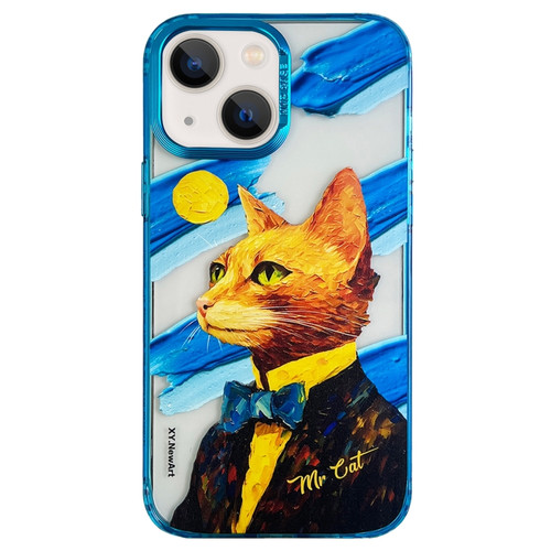 iPhone 14 Oil Painting Pattern PC Phone Case - Mr Cat
