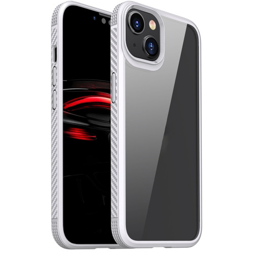 iPhone 14 Carbon Fiber Four-corner Airbag Shockproof Case  - White