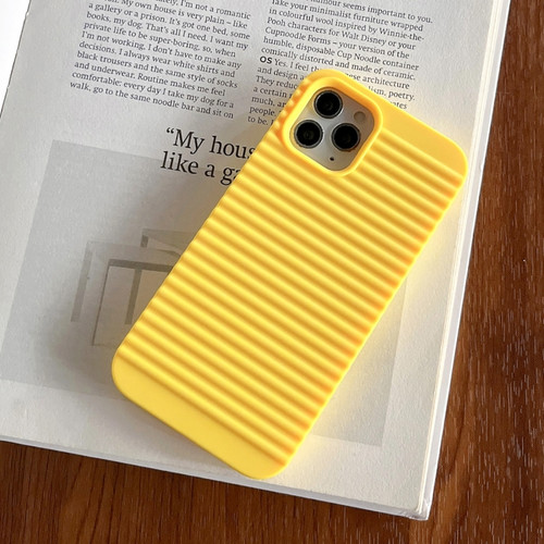 iPhone 14 Stripe Pattern Cooling TPU Phone Case - Yellow