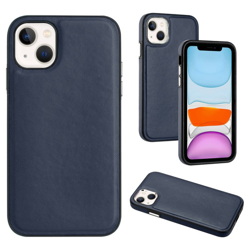 iPhone 14 Leather Texture Full Coverage Phone Case - Blue