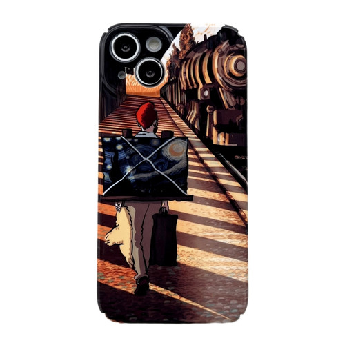 iPhone 14 Precise Hole Glossy PC Phone Case - Train Station
