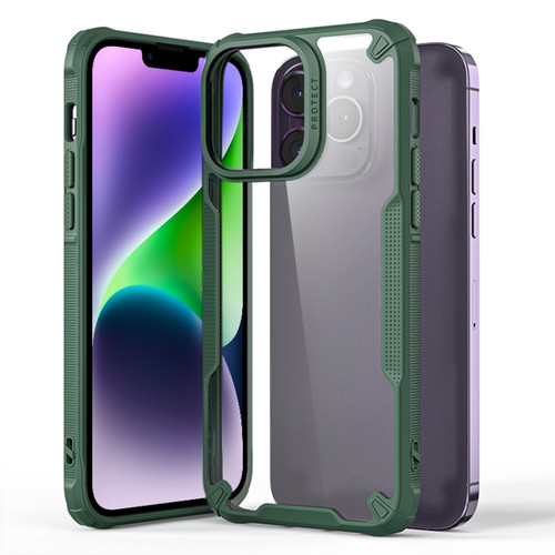 iPhone 14 Four-corner Glossy Shockproof Phone Case - Green