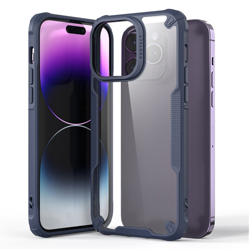 iPhone 14 Pro Four-corner Glossy Shockproof Phone Case - Blue
