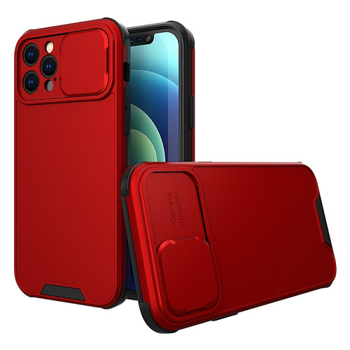 iPhone 14 Sliding Camera Cover Design PC + TPU Phone Case - Red