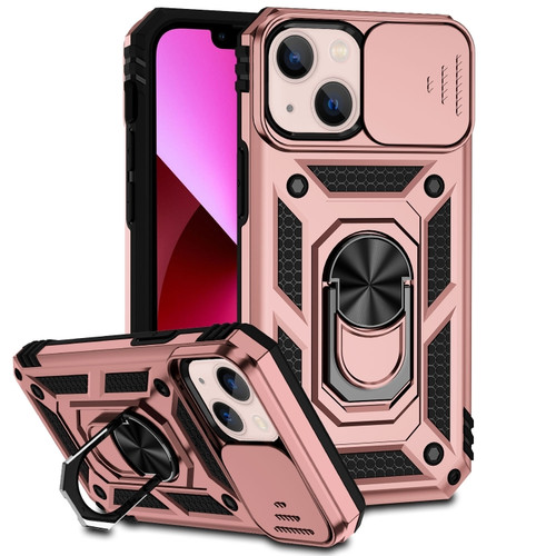 iPhone 14 Sliding Camshield Holder Phone Case  - Rose Gold