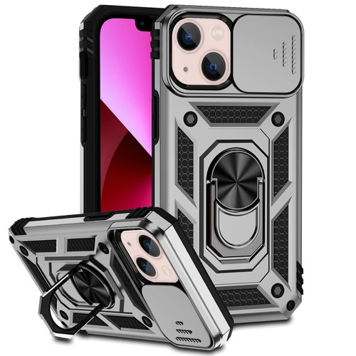 iPhone 14 Sliding Camshield Holder Phone Case  - Silver