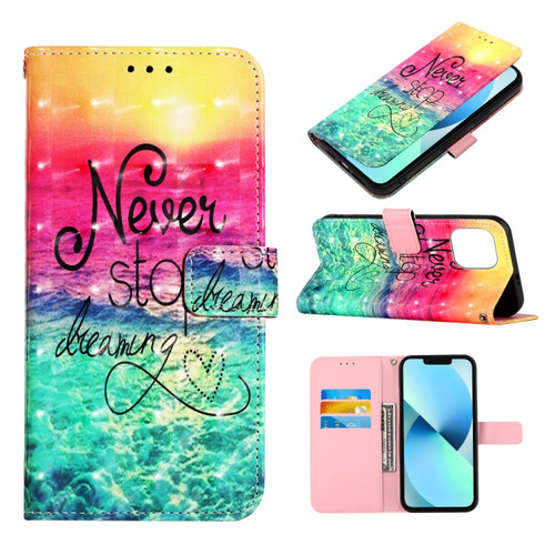 iPhone 14 3D Painting Horizontal Flip Leather Phone Case  - Chasing Dreams