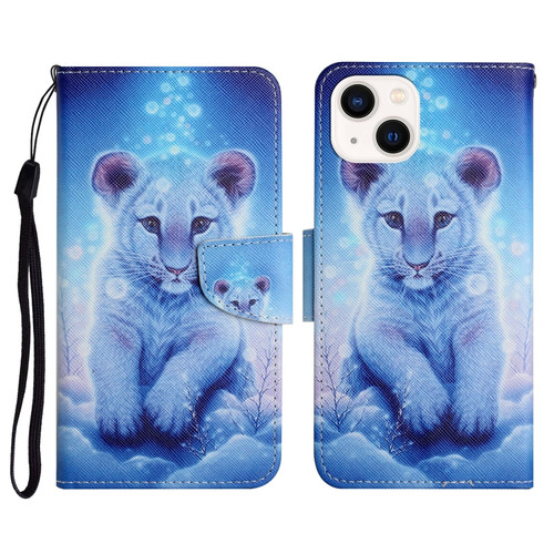 iPhone 14 3D Colored Drawing Flip Leather Phone Case  - Leopard