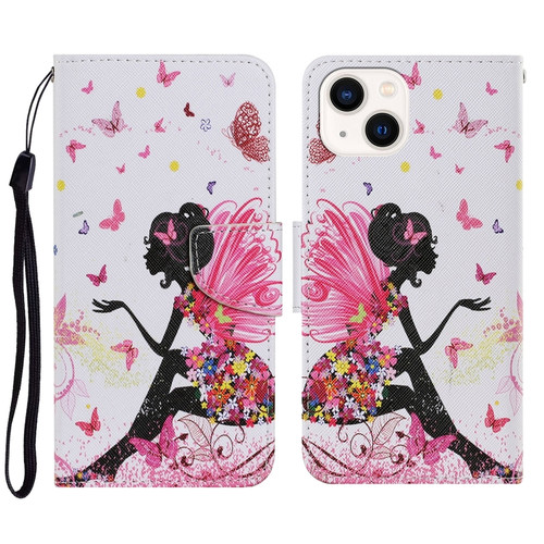 iPhone 14 3D Colored Drawing Flip Leather Phone Case  - Dance Girl