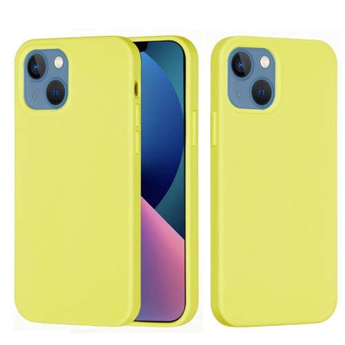 iPhone 14 Solid Color Silicone Phone Case  - Lemon Yellow