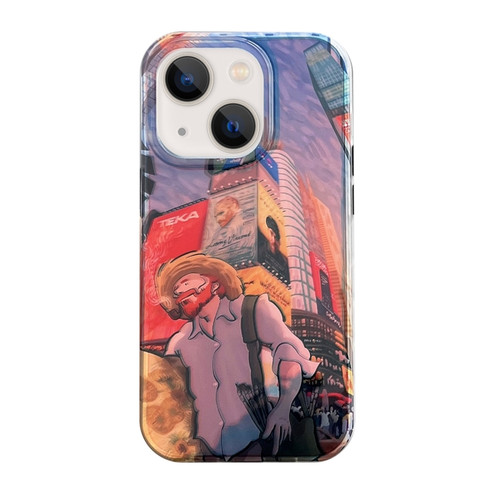 iPhone 14 Dual-sided Lamination Oil Painting IMD Phone Case - City