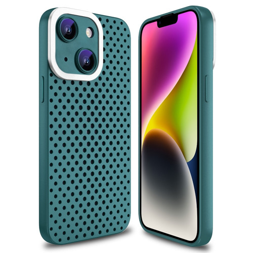 iPhone 14 Hollow Heat Dissipation TPU Phone Case - Green