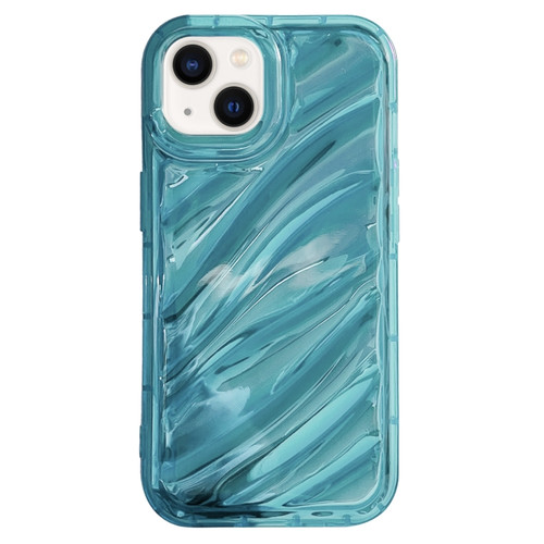 iPhone 14 Laser Sequin Waves TPU Phone Case - Blue