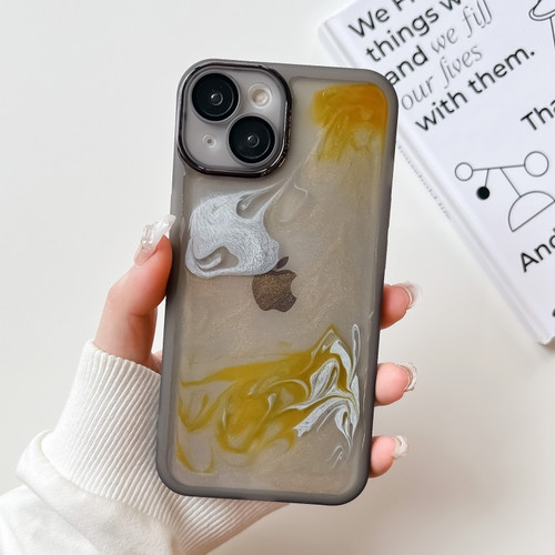 iPhone 14 Oil Painting Electroplating TPU Phone Case - Grey