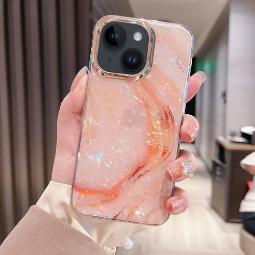 iPhone 14 Colorful Crystal Ripple TPU Phone Case - Pink Orange