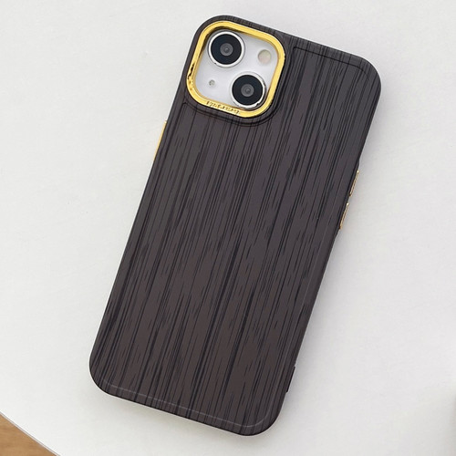 iPhone 14 Retro Wood Texture Shockproof Phone Case - Black