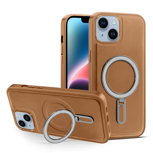 iPhone 14 MagSafe Magnetic Holder Phone Case - Brown