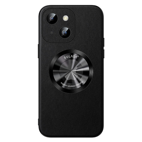 iPhone 14 SULADA Microfiber Leather MagSafe Magnetic Phone Case - Black