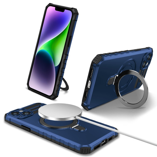 iPhone 14 MagSafe Magnetic Holder Phone Case - Blue