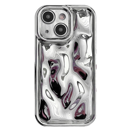 iPhone 14 Electroplating Meteorite Texture TPU Phone Case - Silver