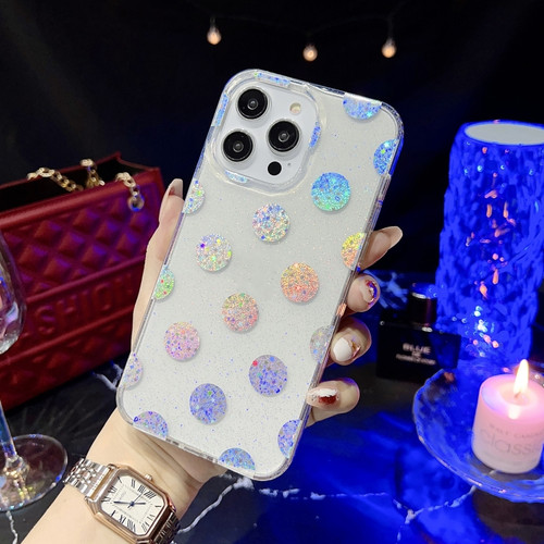 iPhone 14 Little Star Series Glitter Powder TPU Phone Case - Polka Dots