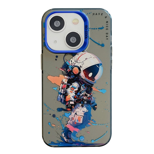 iPhone 14 Animal Pattern Oil Painting Series PC + TPU Phone Case - Tattered Astronaut