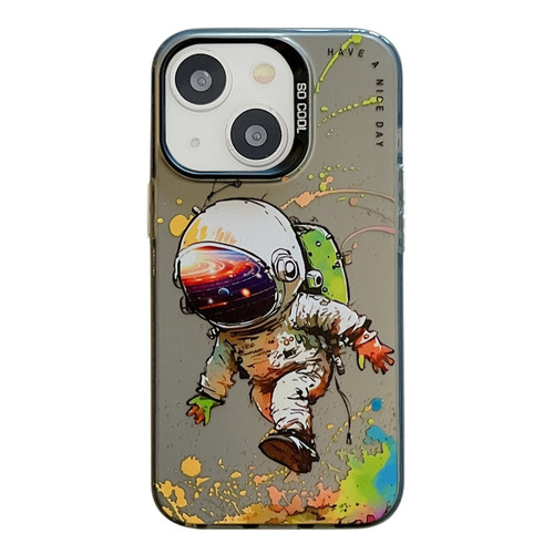 iPhone 14 Animal Pattern Oil Painting Series PC + TPU Phone Case - Astronaut