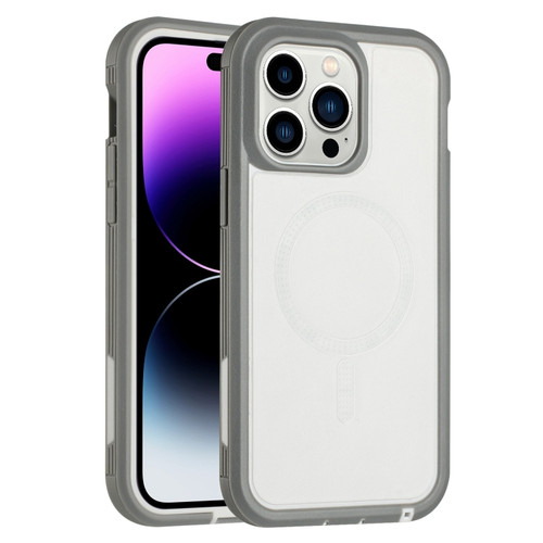 iPhone 14 Pro Defender Series XT MagSafe Magnetic PC + TPU Shockproof Phone Case - White+Grey