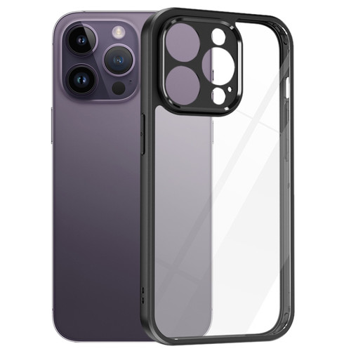 iPhone 14 Pro Frosted TPU + Transparent PC Phone Case - Black
