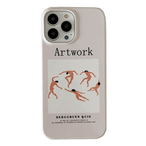 iPhone 14 Pro 2 in 1 Detachable Painted Pattern Phone Case - White Dancing