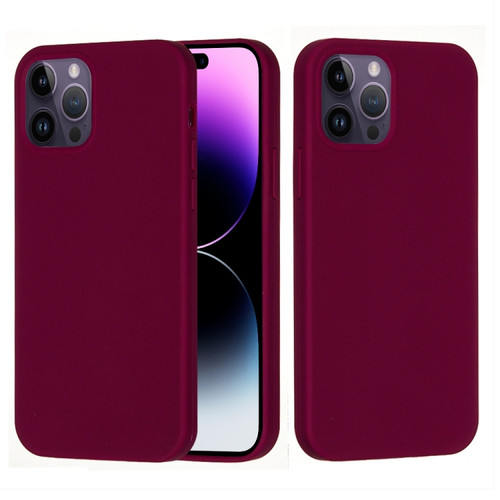 iPhone 14 Pro Solid Color Silicone Phone Case - Violet