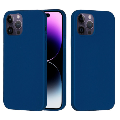 iPhone 14 Pro Solid Color Silicone Phone Case - Cobalt Blue