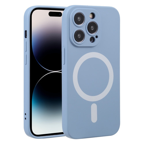 iPhone 14 Pro Liquid Silicone Magsafe Phone Case  - Gray Blue