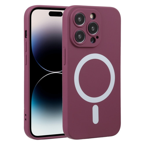 iPhone 14 Pro Liquid Silicone Magsafe Phone Case  - Wine Red