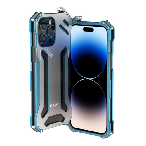 iPhone 14 Pro R-JUST RJ17 Shockproof Armor Metal Phone Case - Blue