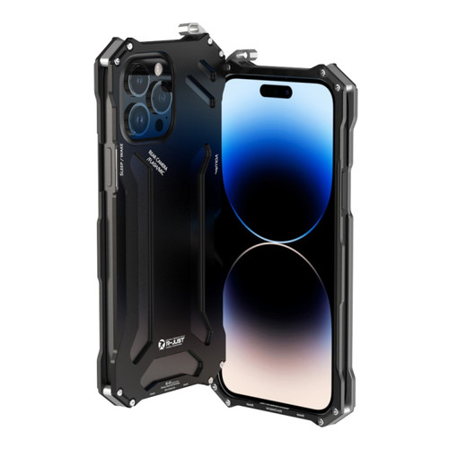 iPhone 14 Pro R-JUST RJ17 Shockproof Armor Metal Phone Case - Black