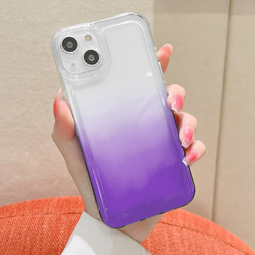 iPhone 14 Pro Gradient Electroplated Button Space Phone Case - Purple