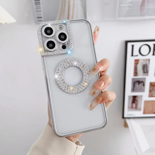 iPhone 14 Pro Electroplated Diamond Phone Case - Silver